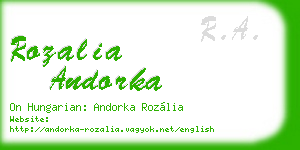 rozalia andorka business card